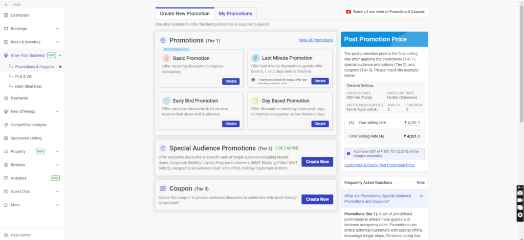 Baisc promotion increase booking on goibibo